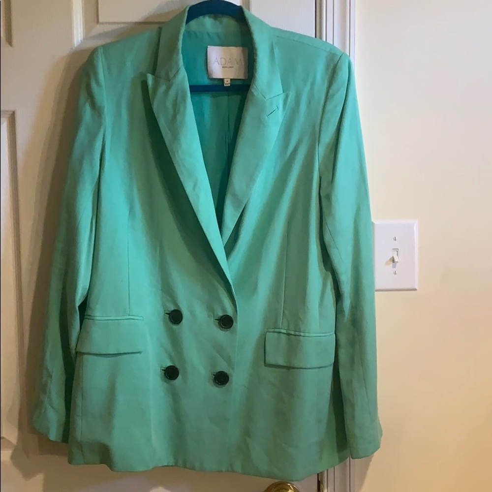 ADAM LIPPES sea green blazer